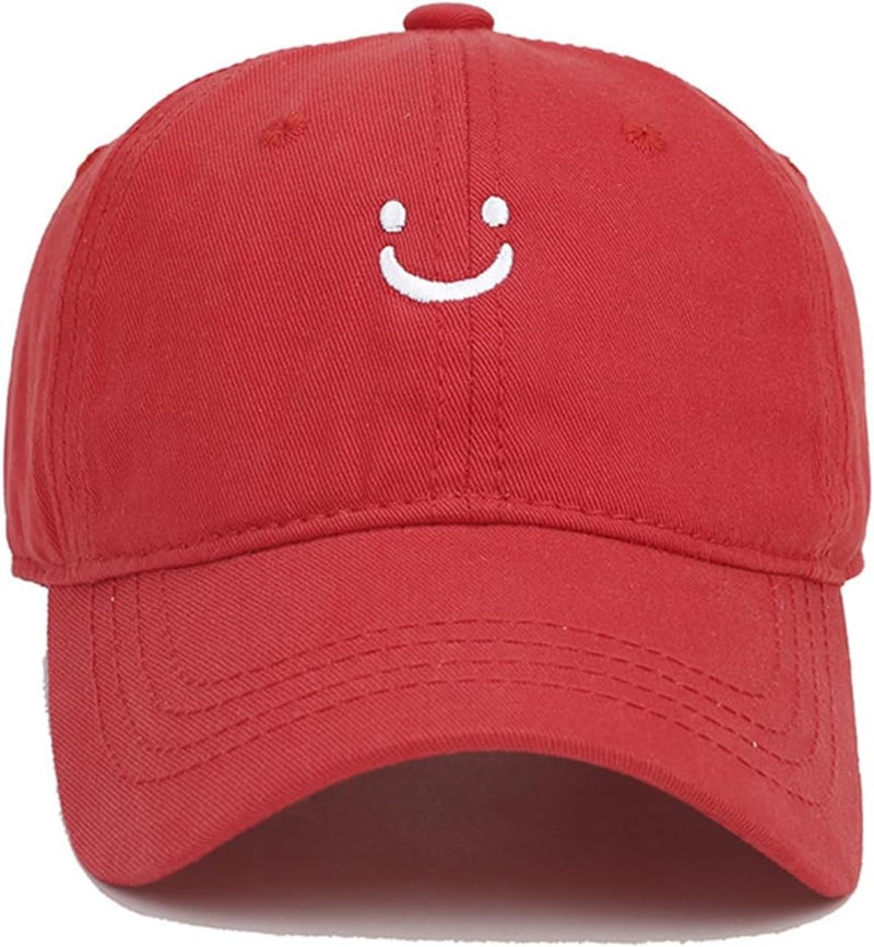 Umeepar Kids Smile Face Baseball Cap Adjustable Low Profile Unstructured Cotton Sun Hat Visor for 3-7 Yrs Boys Girls - Image 1